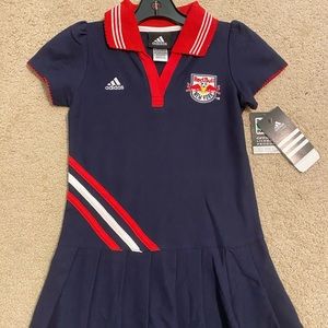 Adidas New York Red Bulls Girls Polo Dress NWT